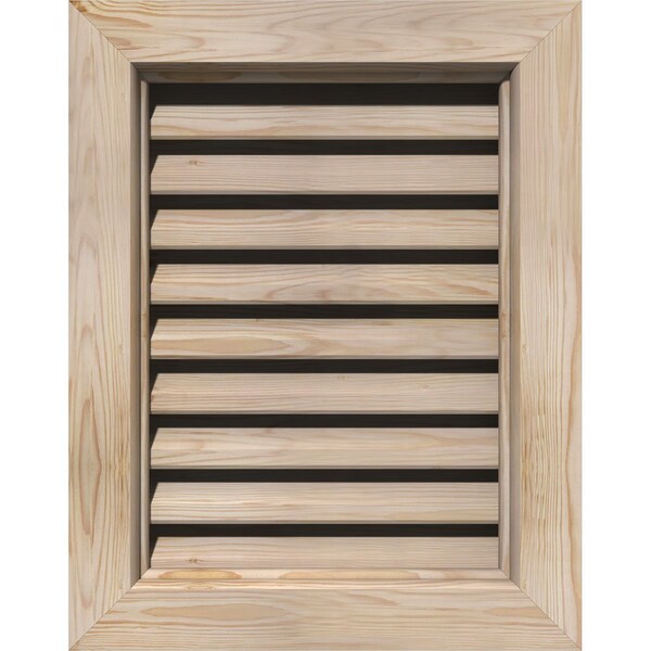 Ekena Millwork Vertical Gable Vent Unfinished, Functional, Pine Gable Vent w/ Brick Mould Face Frame, 32"W x 30"H GVWVE32X3000SFUPI - main
